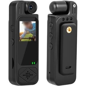 FACAIIO Action camera portatile 1080P con ampio obiettivo girevole a 180 gradi, microfono integrato per registrazione audio, perfetta per riprese di avventure all'aperto (nero)