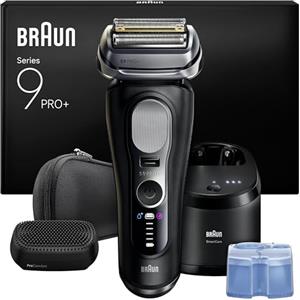 Braun Serie 9 PRO + Rasoio Elettrico Barba, Wet&Dry, 5+1 Lame Di Precisione Ultra Sottili, Regolabarba Uomo, Rasoio Barba, 60 Min, Testina ProComfort, Stazione SmartCare 6in1, Serie 9690cc, Nero