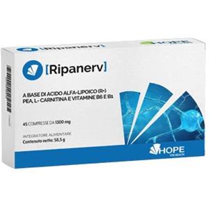 HOPE SRL Ripanerv 45 Compresse Integratore con L-Carnitina, Acido Lipoico e Vitamine - Hope
