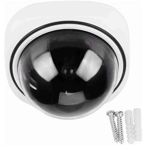 FILFEEL Telecamera di sicurezza fittizia, telecamera finta per interni esterno Telecamera di sorveglianza simulata a cupola senza fili con luce a LED per ufficio domestico (senza batteria)