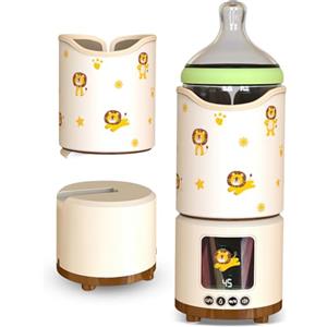 Otufan Scaldabiberon Portatile USB, 2 in 1 Scaldabiberon Intelligente e Macchina Rumore Bianco con Bluetooth 4 Temperature Regolabili Scaldabiberon Portatile 40 55C Display LCD Ricarica USB Type C