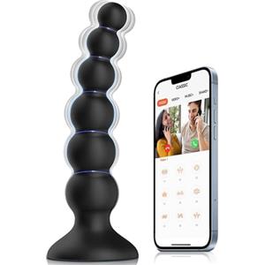 Feelip Palline Anali Plug Anale-dilatatore Uomo, Vibratoreper Sexytoysys Uomo Donna Coppia con 9 Vibrazione e Base di Ventosa, Vibratore Anale Butt Anal Plug Analesex Toy Massaggiatore Prostatico Sex Toys