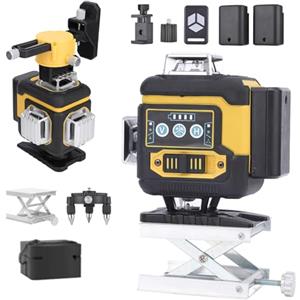 VISLONE Livella laser a croce a 16 linee, livella automatica a bolla d'aria da 3°, livella laser a croce 4D, alimentata da batteria, strumento di livellamento per la costruzione di pavimenti in piastrelle