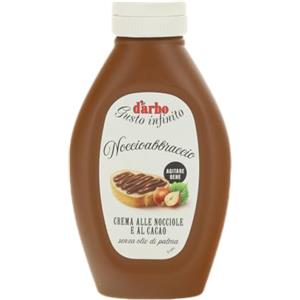 Darbo, Crema Noccioabbraccio, Crema Spalmabile alle Nocciole e al Cacao, Ideale per Pane, Gelato e Dolci, Senza Olio di Palma, Cioccolato Spalmabile, Pratico Dispenser, Confezione da 320 g