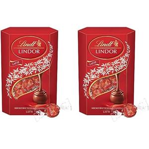 Lindt LINDOR Praline di Cioccolato al Latte, 16 Cioccolatini, in confezione 200g (Confezione da 2)