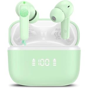 Puqo AI Cuffie Traduzione, Buletooth 5.4 Auricolari Traduzione con 144 Lingu, 200+ AI Applicazioni, 3 in 1 Auricolari Traduttori Istantanei con 4 modalità di Traduzion, Verde