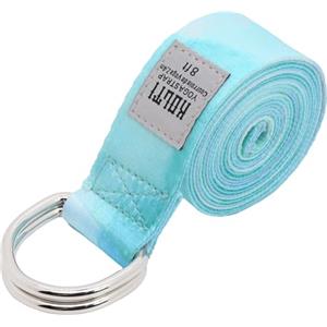 Kolti Cinghie da yoga per stretching, 8 piedi, antiscivolo e regolabile, fascia da yoga con anello a D, fascia elastica in cotone per una maggiore flessibilità, fascia multifunzione