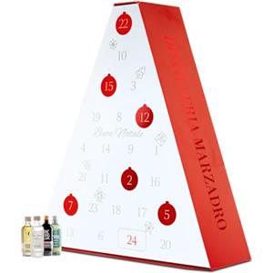Marzadro - Calendario dell'Avvento con Distillati Artigianali tra cui Grappe, Liquori e Gin - Totale 24 Bottiglie