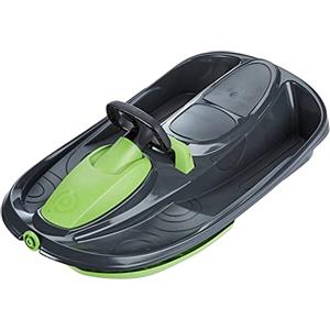 generic Slittino da Neve 2 Posti per Bambini Bob Neve 2 Posti Slittino con Volante Stratos 98x56x30 cm per Bambini e Adulti 2 Posti Slitta Bob 2 Posti (Nero)