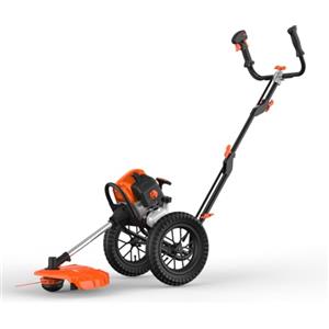 FUXTEC FX-FSR162 decespugliatore a scoppio su ruote da 62 cc - ruote pneumatiche grandi e potenza di 3,5 CV - tagliabordi a 2 tempi, decespugliatore con filo