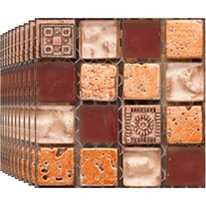 BoloShine Piastrelle Adesive Cucina 30 Pezzi, Mosaico Pannelli Adesivi per Pareti Bagno, Impermeabile Autoadesivo Vinile Mattonelle Decorazioni Carta Parati Adesiva Muro Rivestimento (Marrone)
