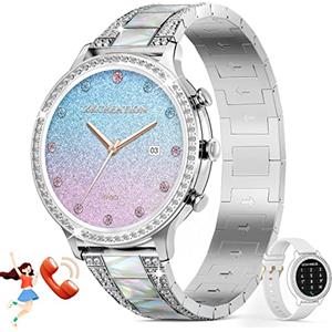 ZKCREATION Smartwatch Donna, Smart Watch con Chiamate Bluetooth e Risposta Vivavoce, Frequenza Cardiaca, Sonno, Contapassi da polso,SpO2, Notifiche Messaggi Whatsapp, Calorie, Activity Tracker per Android iOS