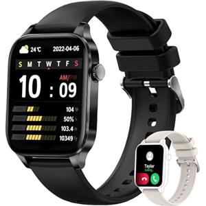 Iaret Smartwatch Donna Chiamate e Risposta, 1.85" Orologio Smart Watch Assistente Vocale Notifiche Messaggi, Orologio Digitale Contapassi Cardiofrequenzimetro SpO2 Sonno Cronometro 20 Sportivo, Android iOS