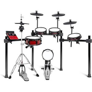 Alesis Nitro Ultimate e Supporto per Charleston Gibraltar - Batteria Elettronica con Pad Mesh a Doppia Zona, 640 Suoni BFD Autentici e 52 Kit, Bluetooth, Drumeo, USB MIDI, Compatibile con Doppia Cassa