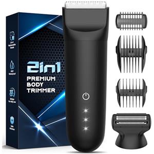 IFANZETECH Rasoio Elettrico Corpo Uomo: 2 in 1 Depilatore Corpo Uomo Impermeabile IPX7, Umido e Asciutto, per Braccia, Torace, Gambe, Ascelle e Intimo, con 2 Pettini Regolabili (3 & 6mm, 9 &12mm)