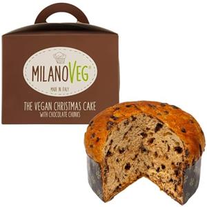 Vergani Dolce Di Natale Vegano / Panettone 100% Vegetale Con Gocce Di Cioccolato Fondente, MilanoVeg - 750 Grammi