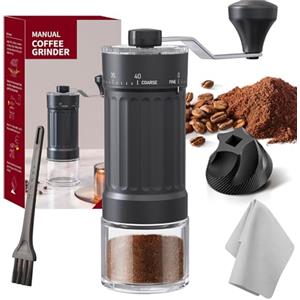 HOTUT Macinacaffè Manuale Esterno Regolabile, Regolazione a 40 Livelli, Macina Caffé Manuale con Meccanismo Conico di Alta Precisione in Ceramica, per Aeropress, Espresso, Pour Over, French Press