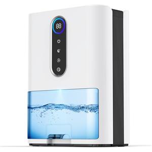 GMGXX Deumidificatore elettrico, 2L Deumidificatore Portatile con Modalità Notturna 27dB & Tubo di Scarico & Timer 8/16/24 Ore & Luci 5 Colori