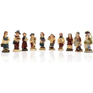 Gesar art in progress Gesar Statuine 10 Pastori per presepe da 5 cm - Set 10 Pezzi Pastori per Presepe in Resina - Personaggi Presepi - Presepe Statuine in Personaggi Dipinti a Mano - Natività Natalizie