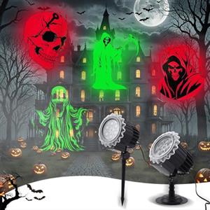 Strixorn Proiettore Halloween Esterno, Proiettore Luci Decorazioni Impermeabili IP44 per Esterni Interni, Lampada di Proiezione a LED Dinamica, per Giardino, Finestra, Muro, Cortile, Club, Feste