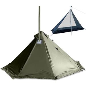Top Lander Tenda calda da campeggio con stufa a legna Jack Inverno Teepee Tenda 4 Stagioni Backpacking Tenda per Sopravvivenza Caccia Pesca Militare