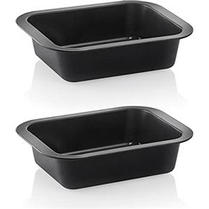 Grizzly, 2 Pirofile piccole e fonde con rivestimento antiaderente e bordo con manico, possono essere usate anche come teglia per lasagne, arrosto o tortiera