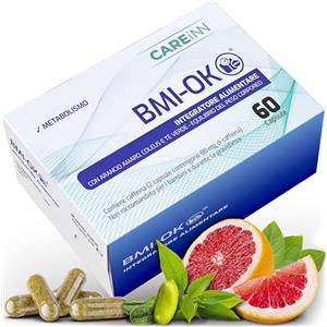 Innbiotec Pharma BMI OK 60 caps - Integratore Drenante Forte Naturale Fonte di Energia con Cromo, Caffeina, Glutatione E Oleuropeina, Integratore per un Benessere Duraturo