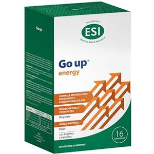 ESI - Go Up, Integratore Alimentare a Base di L-Arginina, L-Carnitina e Magnesio, Favorisce la Riduzione di Stanchezza e Affaticamento, Gusto Dulce de Leche, Senza Glutine e Vegano, 16 Pocket Drink