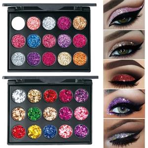 Nivofu 2 Pezzi Palette di Ombretti Glitter, 30 Colori Tavolozza di Ombretti, Tavolozza di Trucco Glitter, Ombretti dal Colore Intenso, Palette di occhi altamente pigmentate a lunga durata