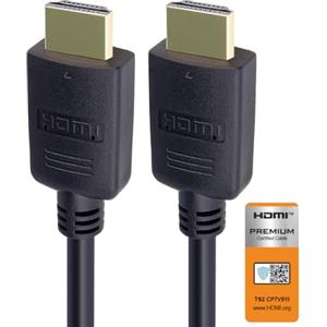 PremiumCord Cavo M/M Certificato HDMI 2.0B Ad Alta velocità 4K, 18 Gbps con Ethernet, Compatibile Video 4K@60Hz, Deep Color, 3D, Arc, HDR, Dolby TrueHD, Connettori Placcati Oro, Nero, 1,5 m