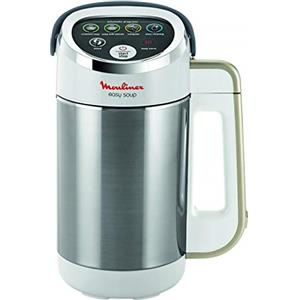 Moulinex Frullatore riscaldante, Frullatore zuppa, Potenza 1000 W, Capacità 1,2 L, 5 programmi automatici, Doppia parete, Mantenimento caldo 40 min, Libretto ricette, Easy Soup, Inox LM841B10