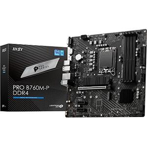 MSI PRO B760M-P DDR4 Scheda Madre, Micro-ATX | Supporta Intel 14°, 13° e 12° Gen, LGA 1700 - DDR4 Memory Boost 4800+MHz/OC, PCIe 4.0 x16 Slot, M.2 Gen4 Slots
