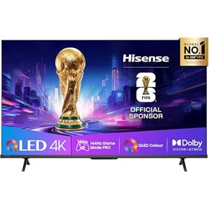 Hisense Smart TV QLED 43 4K 43E7Q PRO, Smart TV VIDAA, Dolby Vision IQ, HDR 10+ Adaptive, 144hz Game Mode PRO, Dolby Atmos, Alexa Built-in, VIDAA Voice, Tuner DVB-T2/S2 HEVC 10, lativù 4K