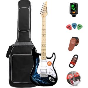 Bullfighter Chitarra elettrica per adulti principianti entry rock chitarra tuta professionale -level player per uomini e donne (fulmine)