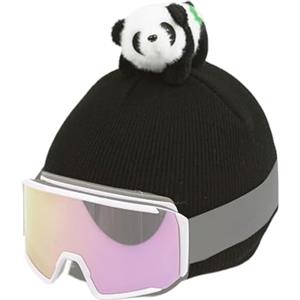 Generico Copricasco da snowboard, Copricasco da sci per animali da neve | Calda copertura per casco da moto,Decorazione per cappello lavorato a maglia con panda spesso, decorazione per casco per uomo, donna