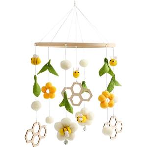 Generico Cellulari per asilo,Giostrine per bambini per culla, Campana per letto rilassante per il sonno, Giostrina con api e fiori per culla, giocattoli da appendere per culla, graziosi giocattoli per cul