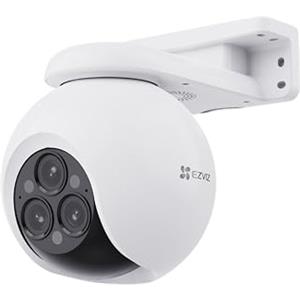 EZVIZ Telecamera di sorveglianza WiFi per esterni con lenti triple 4MP a zoom misto 12x, monitoraggio auto, rilevamento di forma umana/veicolo, visione notturna a colori, audio bidirezionale, IP67