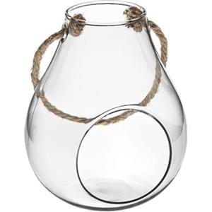 Generico Anfora forata con Corda per Terrario in vetro cm12x15h miniecosistema in bottiglia