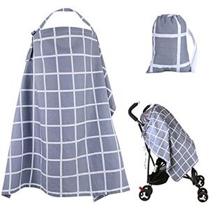 BAOHUASHUN Fodera per allattamento per neonati Morbido cotone per allattamento Coperta per allattamento Coperta per grembiule scialle traspirante con asciugamano abbinato gratuito (grigio)