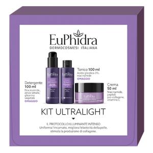 Zeta Farmaceutici Euphidra Kit Ultralight: Crema Ricca Niacinamide 50 ml, Detergente Niacinamide 100 ml, Tonico Acido Glicolico 100 ml