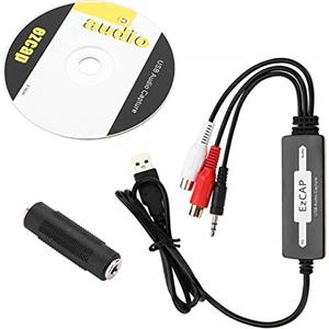 Agatige Acquisizioni Audio Registratore, USB Acquisizioni Audio Card Grabber Convertitore MP3 Digitale Converte Le Cassette dei Giradischi in MP3/WAV