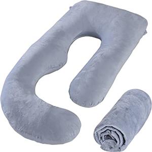 SLIGUY Gravidanza copertura del cuscino a forma di G, 57 pollici di ricambio federa, utilizzato per maternità cuscini, 100% velluto, doppia cerniera tessuto elasticizzato, Super Soft, tipo universale