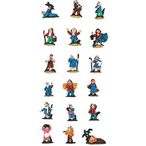 Aurora Store Set 18 Pastori in Resina 3,5 cm COLORI VIVI Presepe Statuine in Personaggi Assortiti dipinte a Mano Personaggi Mestieri Contadini Figure Diverse