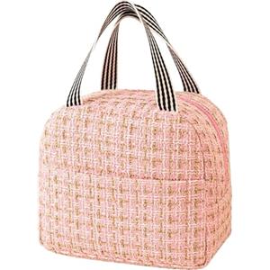 HTTDSLF Borsa Termica Porta Pranzo, Riutilizzabile Borsa Frigo Piccola Portatile, Pranzo Tote Bag Portatile, Lunch Bag, per Ufficio Scuola Viaggi Campeggio All'aperto Picnic (Rosa)