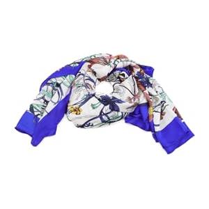 QUEEN HELENA Sciarpa Leggera Invernale Foulard Fantasia Colorato Elegante Donna SC019 (Blu, Taglia Unica)