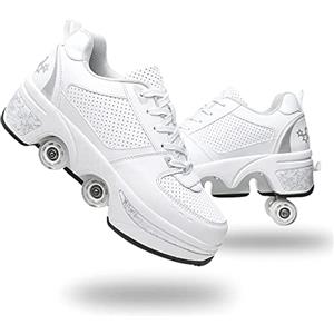 Deformation Roller Skates Scarpe da Skate a Rotelle Unisex, Scarpe con Ruote, Scarpe da Skate 2 in 1 e Scarpe da Ginnastica, Regalo per Pattini a Rotelle per Bambini Ragazzi Ragazze Uomini e Donne