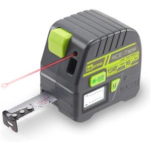 Inkerma Metro a Nastro Laser 2-in-1, Inkerma Strumento di Misurazione Laser 130Ft/40m & Metro a Nastro 16Ft/5m, Misuratore Laser Digitale con Display LCD, Unità M/In/Ft/Ft+In, Nastro Auto-bloccante