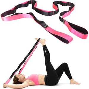 TAVIEW Cintura da yoga per allungare - Fascia elastica con 12 passanti - Cintura elastica per pilates - Dispositivo di fisioterapia per una migliore flessibilità