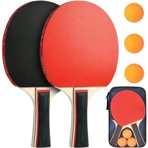 Binnan Set Racchette Ping Pong, Set da Ping Pong, Set da Tennis da Tavolo, Ping Pong Set per Allenatori, Con 2 Racchette 3 Palline 1 Borsa Portatile