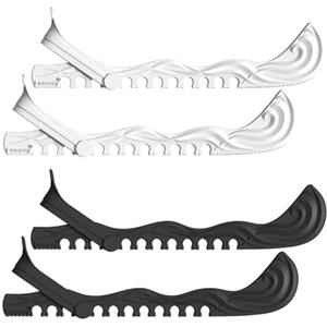 Faumsut Protezioni per Pattini da Ghiaccio, Confezione da 2 coperture per Lame per Pattini da Ghiaccio, Accessori Regolabili per Proteggere i Pattini Personali, Colore Nero e Bianco, Taglia S